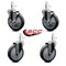 Service Caster 5'' Thermo Rubber Wheel Swivel 7/16'' Grip Ring Stem Caster Set 2 Brake, 4PK SCC-GR20S514-TPRB-TLB-716138-2-S-2 - alternate 4